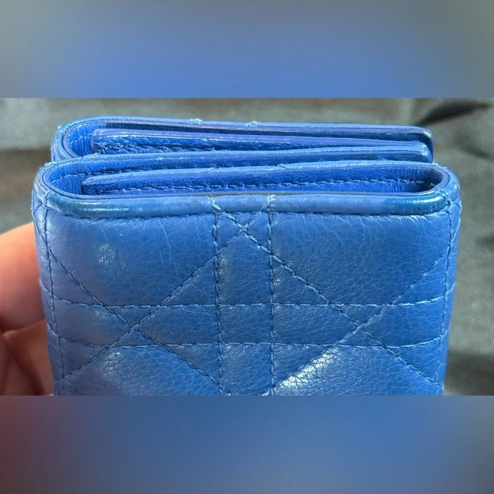 Christian Dior Caro blue wallet